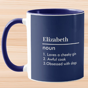 Navy Blue Personalized Name Definition Mug