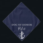 Navy Blue Pet Dog Anchor Nautical Wedding Bandana<br><div class="desc">A super cute nautical wedding bandanna featuring a ships anchor you can personalise with your dog's name and their honour role on your special day. Designed by Thisisnotme©</div>