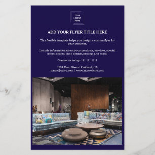 Navy Blue Photo Business Marketing Flyer Design
