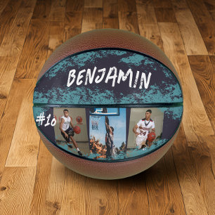 Navy & Blue Photo Personalised Basketball