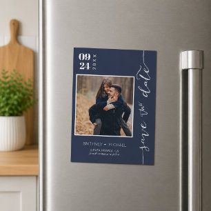 Navy Blue Photo Save the Date