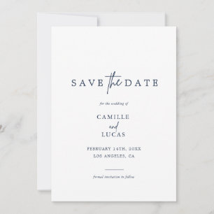 Navy Blue Photo Save the Dates  Invitation