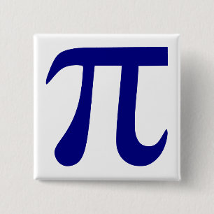 Navy Blue Pi Symbol 15 Cm Square Badge