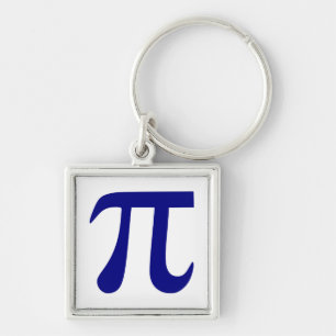 Navy Blue Pi Symbol Key Ring