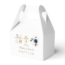 Navy Blue Pink Gold FlowersTwins Baptism