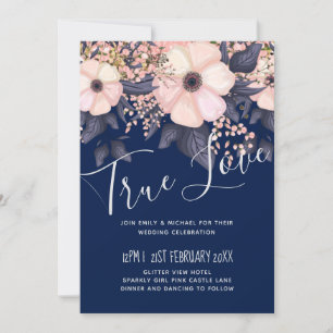 Navy Blue Pink Modern Wedding Budget