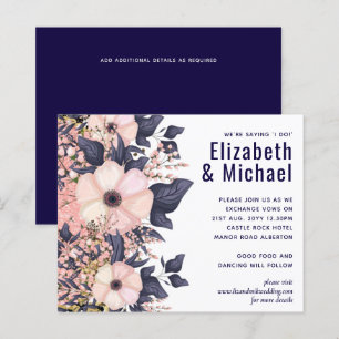 Navy Blue Pink Modern Wedding Budget