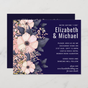 Navy Blue Pink Modern Wedding Budget