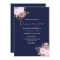 Navy Blue Pink & Rose Gold Quinceanera Invitation