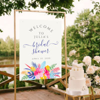 Navy Blue Pink Wild Rainforest Bridal Shower