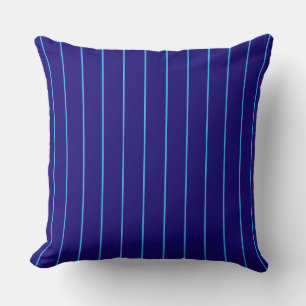 Navy Blue Pinstripe Throw Pillow Modern Coastal