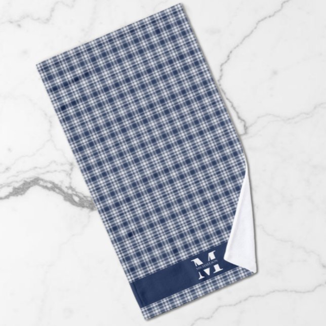 Navy Blue Plaid Bath Towel Set (Creator Uploaded)