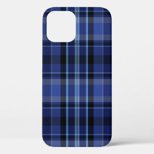Navy Blue Plaid iPhone 12 Case