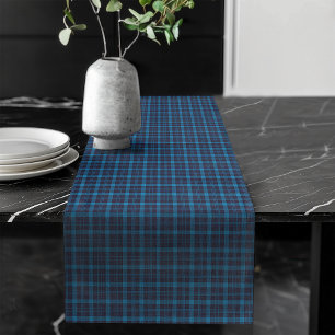 Navy Blue Plaid Runner for Everyday Table Decor