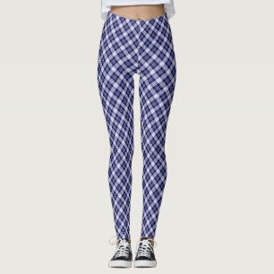 Navy Blue Plaid Women's Leggings