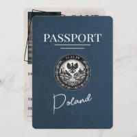 Navy Blue Poland Passport Save The Date