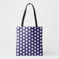 Navy Blue Polka Dot Monogram Tote