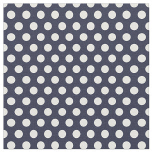 Navy Blue Polka Dots Fabric