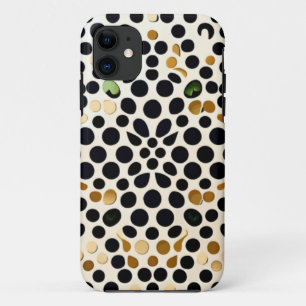 Navy Blue Polka Dots: Gold and Emerald Accents Case-Mate iPhone Case