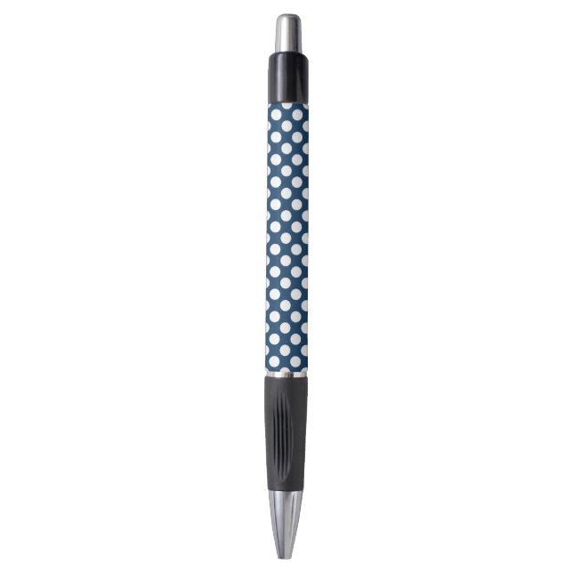 Navy Blue Polka Dots, Polka Dot Pattern, Dots (Front Vertical)