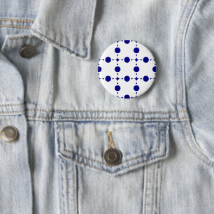 Navy Blue Polka Dots, Polka Dot Pattern, Dots 6 Cm Round Badge