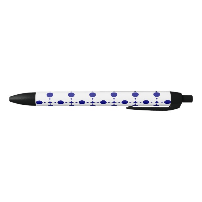 Navy Blue Polka Dots, Polka Dot Pattern, Dots Black Ink Pen (Bottom)