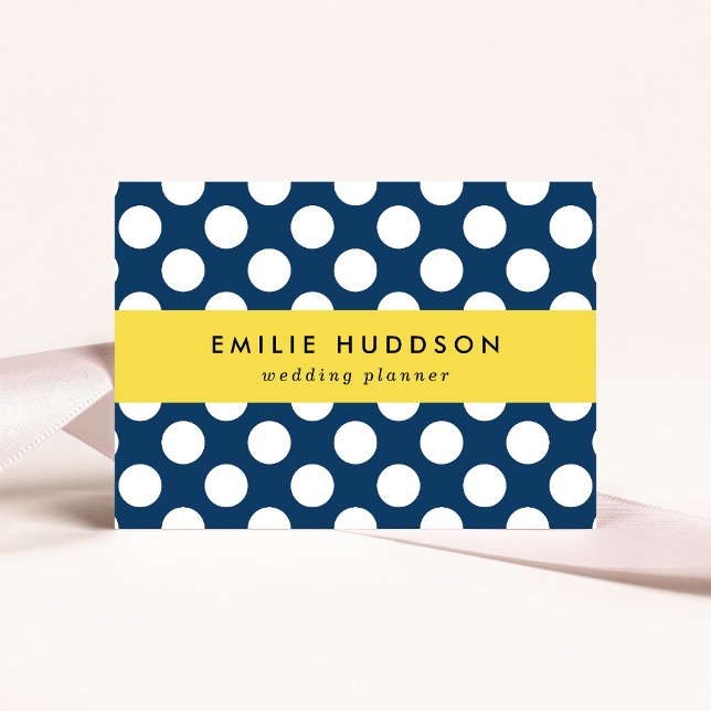 Navy Blue Polka Dots, Polka Dot Pattern, Dots Business Card (Creator Uploaded)