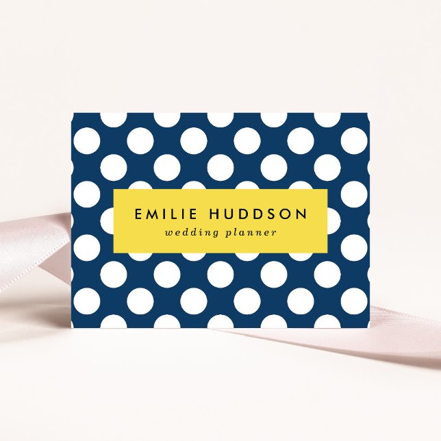 Navy Blue Polka Dots, Polka Dot Pattern, Dots Business Card (Creator Uploaded)