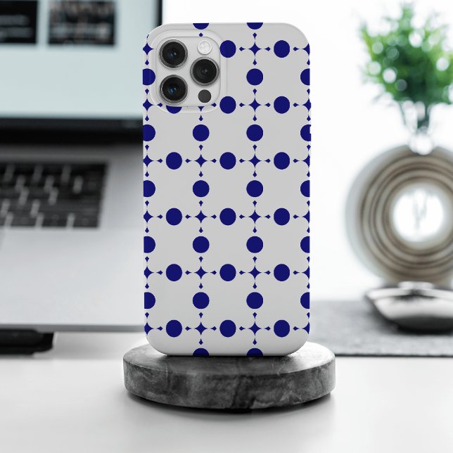 Navy Blue Polka Dots, Polka Dot Pattern, Dots Case-Mate iPhone Case (Creator Uploaded)