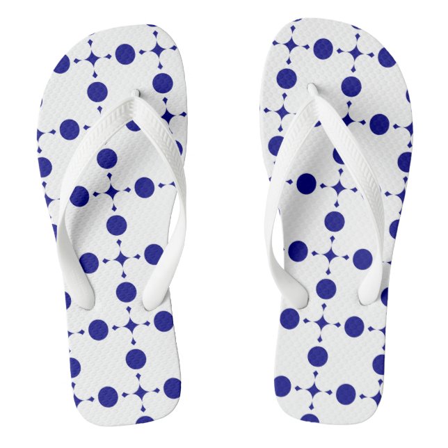 Navy Blue Polka Dots, Polka Dot Pattern, Dots Jandals (Footbed)