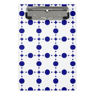 Navy Blue Polka Dots, Polka Dot Pattern, Dots Mini Clipboard
