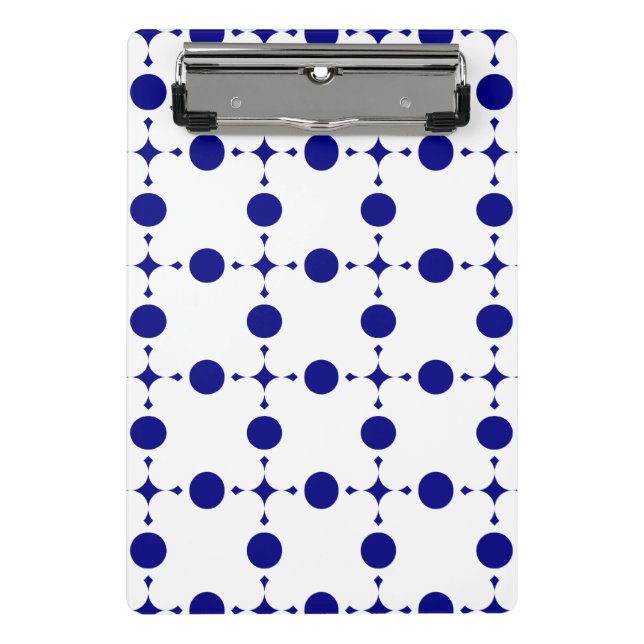 Navy Blue Polka Dots, Polka Dot Pattern, Dots Mini Clipboard (Front)