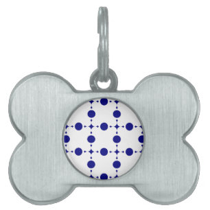 Navy Blue Polka Dots, Polka Dot Pattern, Dots Pet ID Tag