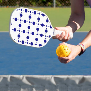 Navy Blue Polka Dots, Polka Dot Pattern, Dots Pickleball Paddle