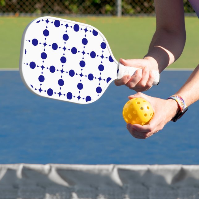 Navy Blue Polka Dots, Polka Dot Pattern, Dots Pickleball Paddle (Insitu)