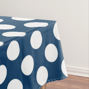 Navy Blue Polka Dots, Polka Dot Pattern, Dots Tablecloth