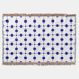 Navy Blue Polka Dots, Polka Dot Pattern, Dots Throw Blanket