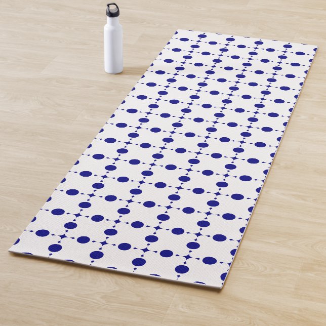 Navy Blue Polka Dots, Polka Dot Pattern, Dots Yoga Mat (In Situ)