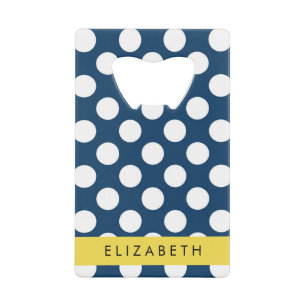 Navy Blue Polka Dots, Polka Dot Pattern, Your Name