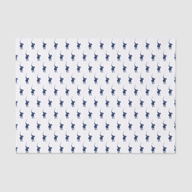 Navy Blue Polo Player Tissue Paper (Front)