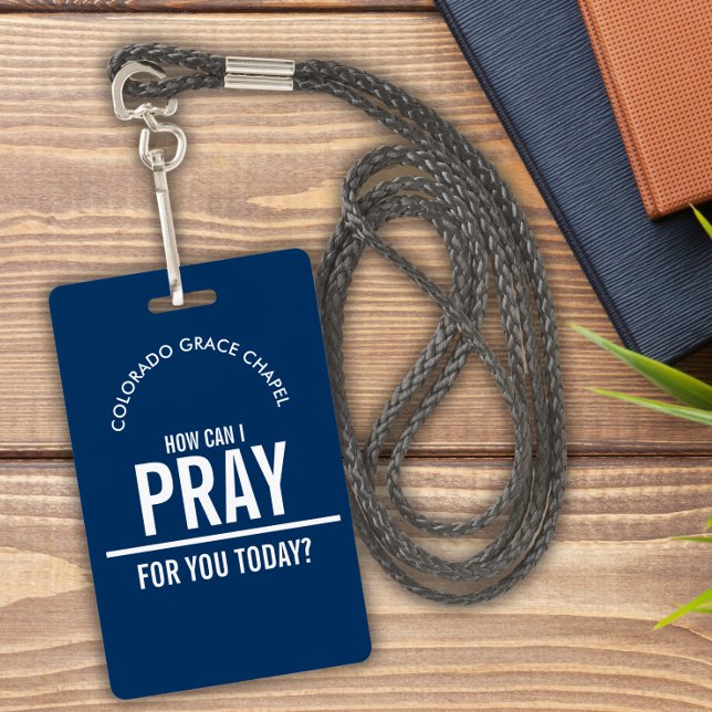 Navy Blue prayer church volunteers id badge (Creator Uploaded)