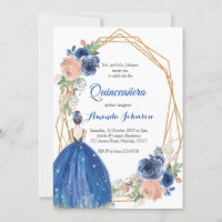 Navy Blue Princess Quinceañera Spanish 15 Birthday