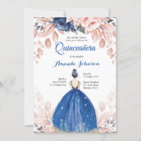 Navy Blue Princess Quinceañera Spanish 15 Birthday