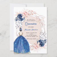 Navy Blue Princess Quinceañera Spanish 15 Birthday