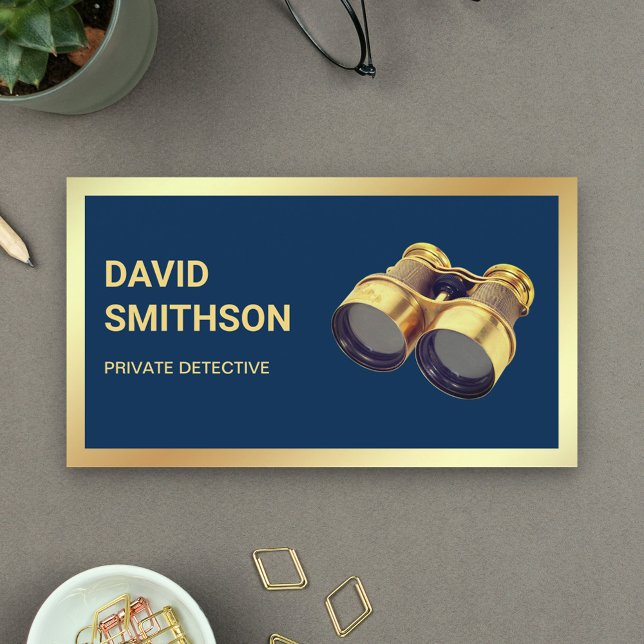 Navy Blue Private Investigator Detective Business Card (Creator Uploaded)