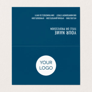 Navy Blue Professional Business Cards With Logo