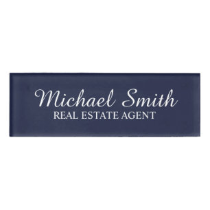 Navy Blue Professional Personalised Name Tag