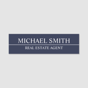 Navy Blue Professional Personalised Name Tag