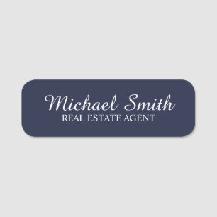 Navy Blue Professional Personalized Name Tag