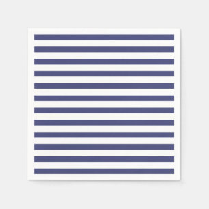 Navy Blue & Pure White Stripes   Napkin